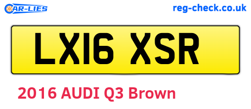LX16XSR are the vehicle registration plates.