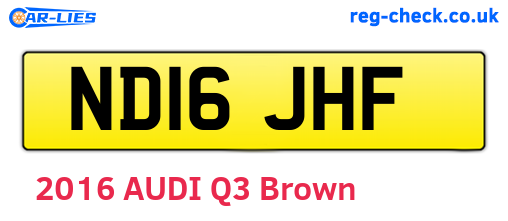 ND16JHF are the vehicle registration plates.