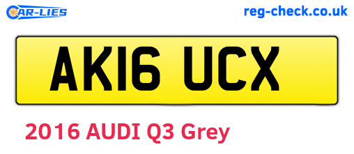 AK16UCX are the vehicle registration plates.