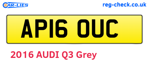 AP16OUC are the vehicle registration plates.