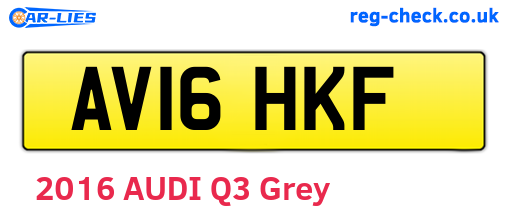 AV16HKF are the vehicle registration plates.