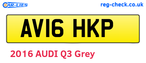 AV16HKP are the vehicle registration plates.