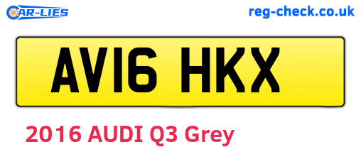 AV16HKX are the vehicle registration plates.