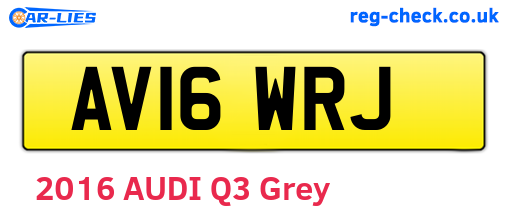 AV16WRJ are the vehicle registration plates.