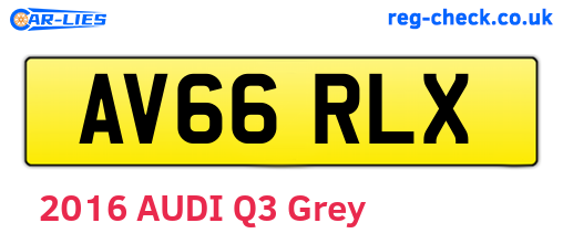 AV66RLX are the vehicle registration plates.