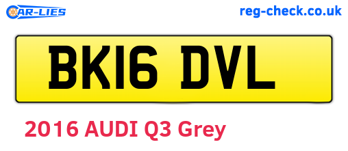 BK16DVL are the vehicle registration plates.