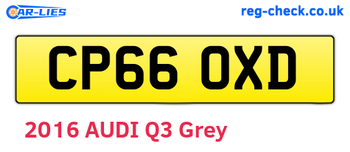 CP66OXD are the vehicle registration plates.
