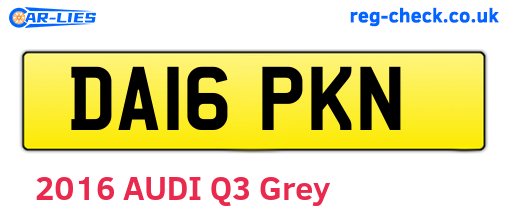 DA16PKN are the vehicle registration plates.