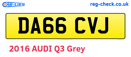 DA66CVJ are the vehicle registration plates.