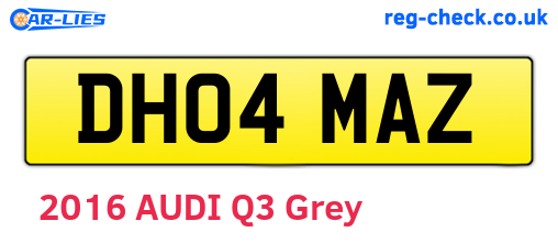 DH04MAZ are the vehicle registration plates.