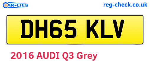 DH65KLV are the vehicle registration plates.