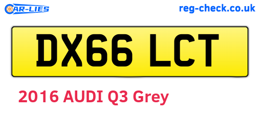 DX66LCT are the vehicle registration plates.