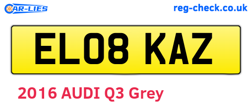 EL08KAZ are the vehicle registration plates.
