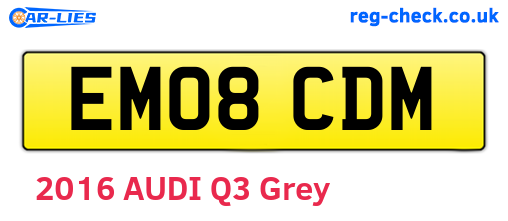 EM08CDM are the vehicle registration plates.