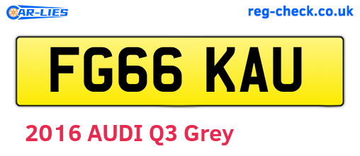 FG66KAU are the vehicle registration plates.