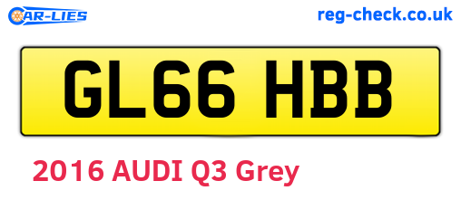 GL66HBB are the vehicle registration plates.