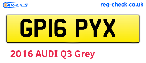 GP16PYX are the vehicle registration plates.