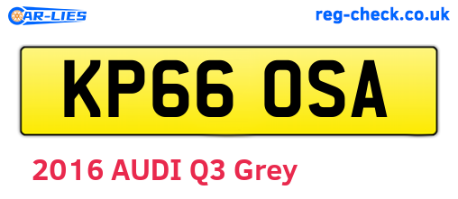 KP66OSA are the vehicle registration plates.