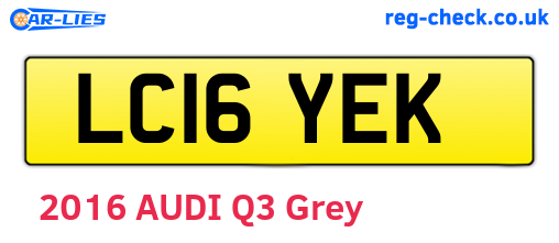 LC16YEK are the vehicle registration plates.