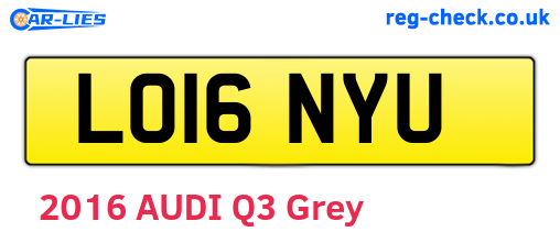 LO16NYU are the vehicle registration plates.