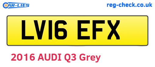 LV16EFX are the vehicle registration plates.