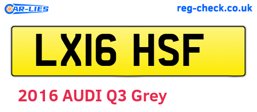 LX16HSF are the vehicle registration plates.