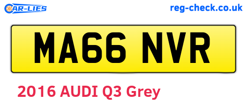 MA66NVR are the vehicle registration plates.