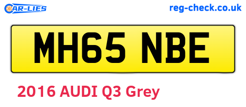 MH65NBE are the vehicle registration plates.
