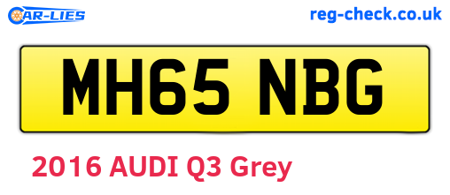 MH65NBG are the vehicle registration plates.