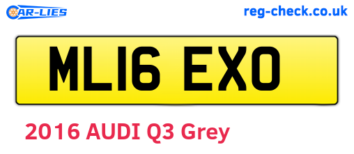 ML16EXO are the vehicle registration plates.