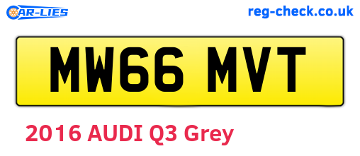 MW66MVT are the vehicle registration plates.