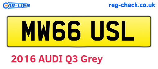 MW66USL are the vehicle registration plates.