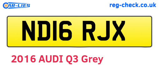 ND16RJX are the vehicle registration plates.