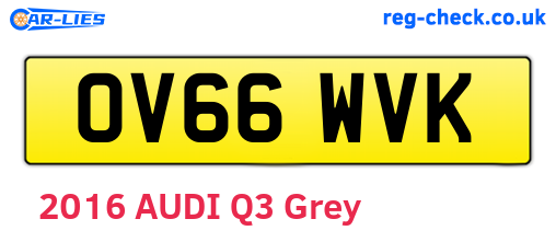 OV66WVK are the vehicle registration plates.
