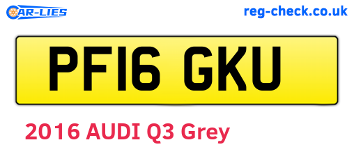 PF16GKU are the vehicle registration plates.