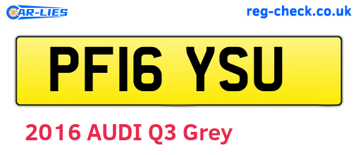 PF16YSU are the vehicle registration plates.
