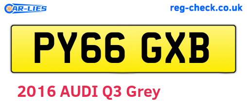PY66GXB are the vehicle registration plates.