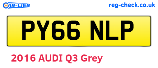 PY66NLP are the vehicle registration plates.