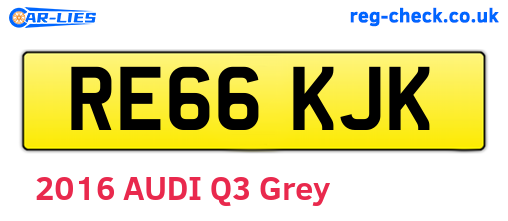 RE66KJK are the vehicle registration plates.