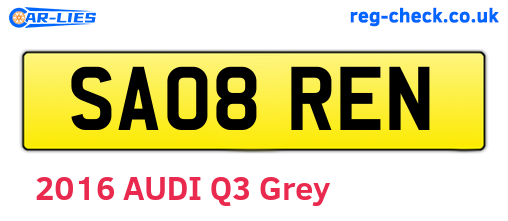 SA08REN are the vehicle registration plates.