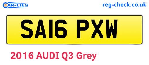 SA16PXW are the vehicle registration plates.