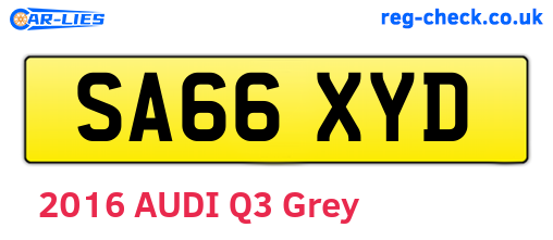 SA66XYD are the vehicle registration plates.