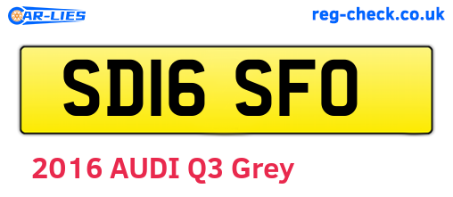 SD16SFO are the vehicle registration plates.