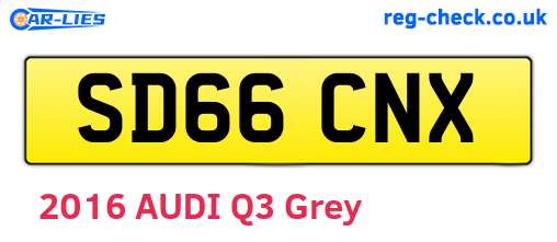 SD66CNX are the vehicle registration plates.