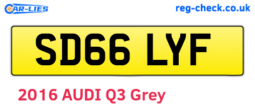 SD66LYF are the vehicle registration plates.
