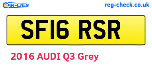 SF16RSR are the vehicle registration plates.