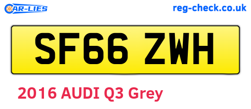 SF66ZWH are the vehicle registration plates.