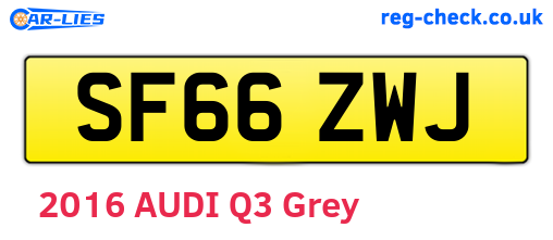 SF66ZWJ are the vehicle registration plates.
