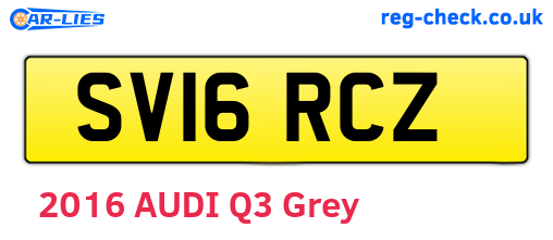 SV16RCZ are the vehicle registration plates.