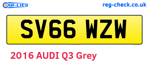 SV66WZW are the vehicle registration plates.